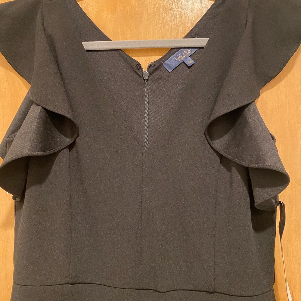 NET RACHEL Rachel Roy Black Ruffle sleeve jumpsuit/romper